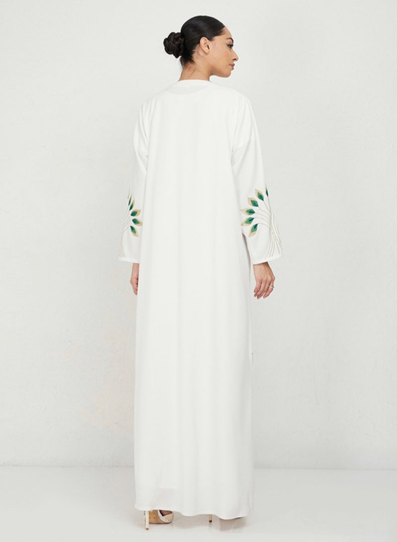Rosette Abaya Abaya Embroidered With Belt  - Image 3