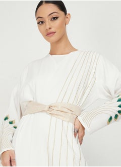 Rosette Abaya Abaya Embroidered With Belt  - Image 2