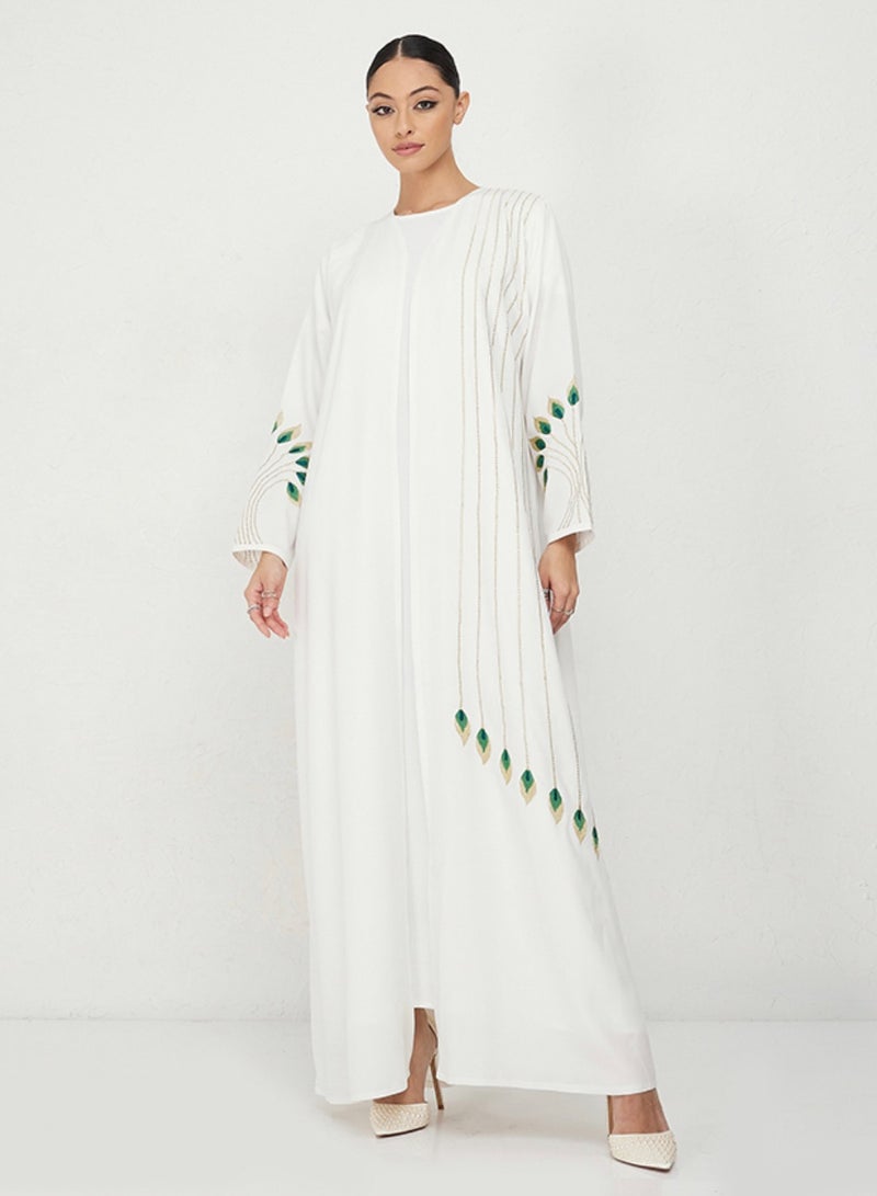 Rosette Abaya Abaya Embroidered With Belt  - Image 4