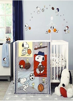 Bedtime Originals Bedtime Originals 3 Piece Snoopy Sports Bedding Set Blue  - Image 1