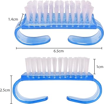 TRIXES Nail Brush 3 Pcs Plastic Clean Brush Hand Scrubbing Cleaning Brush with Translucent Plastic Handle Body for Cleaning Nails Pink Purple and Blue - Image 2
