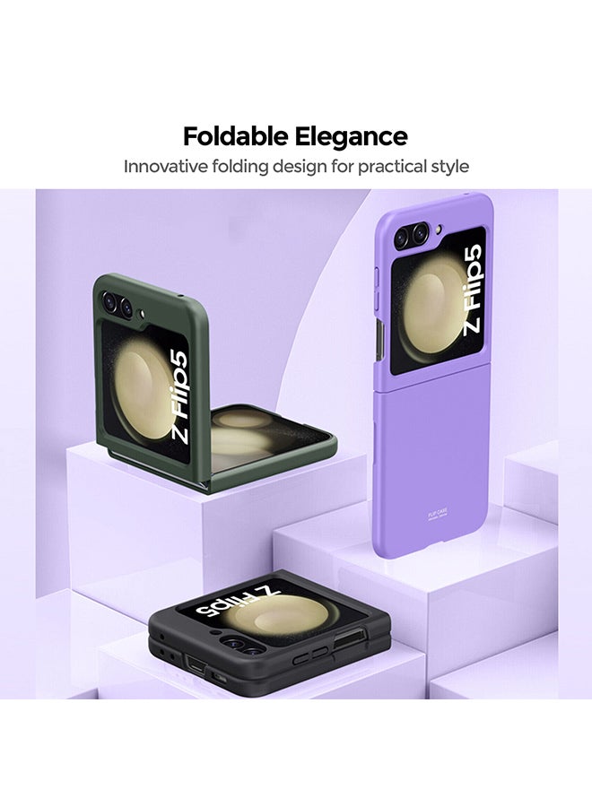 O Ozone حافظة لهاتف سامسونج جالكسي زد فليب 5، غطاء حماية خفيف الوزن من مادة البولي كربونات الصلبة غير اللامعة لهاتف زد فليب 5 5G - أخضر - Image 3