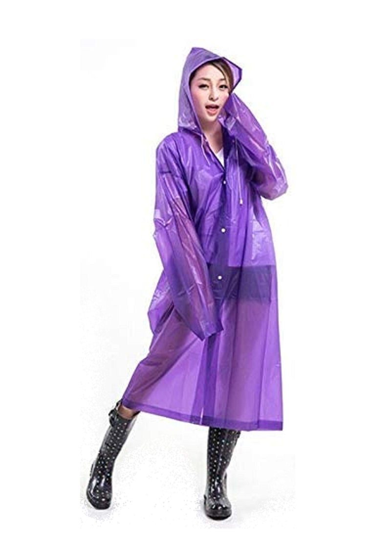 Visions India Unisex Long Length Rain Coat (Evaraincoat, Purple, Free Size) - Image 1