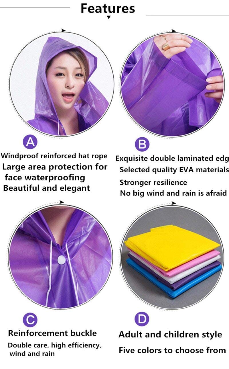 Visions India Unisex Long Length Rain Coat (Evaraincoat, Purple, Free Size) - Image 4