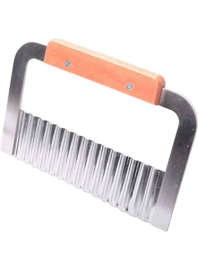 Stainless Steel Crinkle Cutter with Wooden Handle – Vegetable & Potato Slicer - Image 5