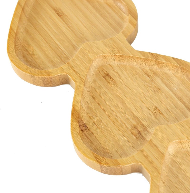 BinaryABC Heart Shaped Charcuterie Board Wood Serving Platters and Trays Side Dish Serving TraysMother Day Table Decorations SuppliesThree Heart - Image 5