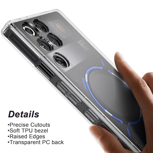 Foluu Slim Fit Case for ZTE Nubia Red Magic 11 Pro/11 Pro+, Hard PC Back & Soft TPU Bumper Protective Shockproof Scratch Resistant Case for Red Magic 11 Pro 2025 (Clear) - Image 5
