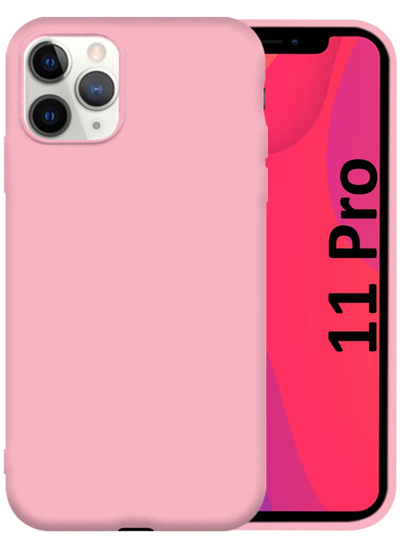 CATANES Soft Silky Silicone Case Cover for Apple iPhone 11 Pro - Full Body Protection - Pink - Image 1