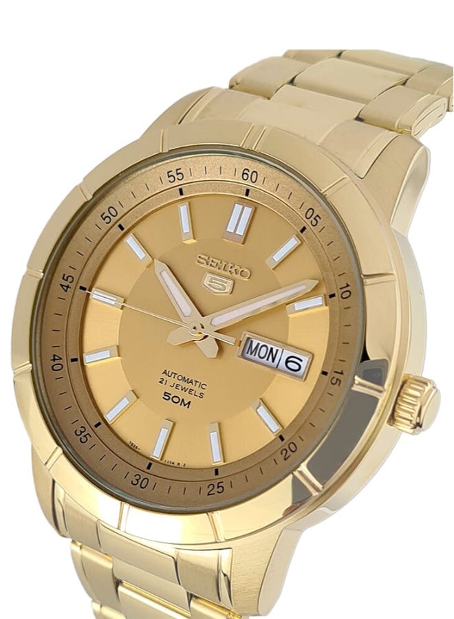 Seiko ساعة كلاسيكية 21 جوهرة 44 مم من الفولاذ المقاوم للصدأ للرجال SNKN62K1 - Image 2