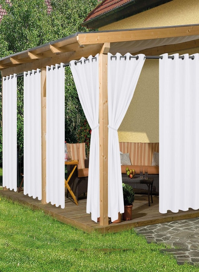 HolidayIdeas Outdoor Curtains for Patio Waterproof, 6 Panels - 54x84 Inches - Weatherproof Privacy Outsides Curtains for Cabana Porch Pergola, Sunlight & UV Blocking (White, Grommet Top) - Image 1