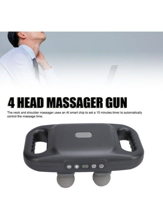 Generic 4 Head Muscle Massager, Percussion Cordless Vibration Relaxation Handheld Deep Tissue Massage with 6 Modes for Back, Shoulders, and Thighs  - Image 3