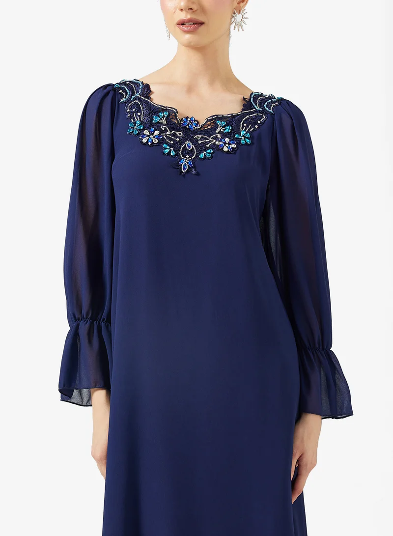 Khizana  Embellished Puff Sleeve Dress for Women | Best Price UAE
