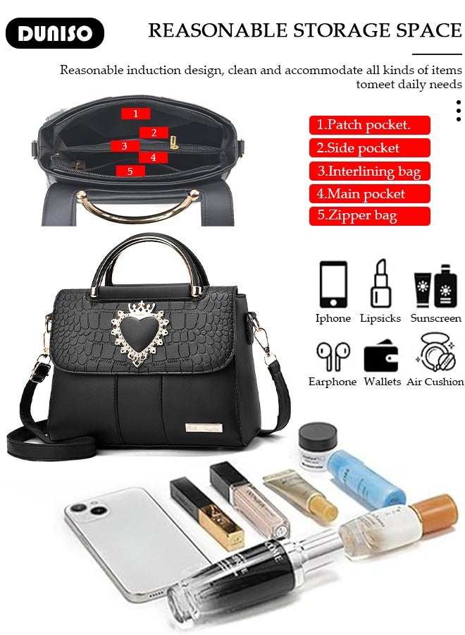 DUNISO Elegant Women's Handbag with Removable Shoulder Strap,Large Capacity Tote Bag Shoulder Bag Fashion Ladies Satchel Bag for Women/Ladies  Office Travel Daily Bag - Image 4