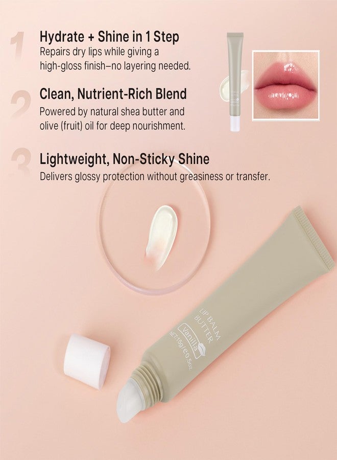 VRAIKO 2-in-1 Silky Lip Butter Balm & Lip Gloss, Hydration with Shea & Olive Oil Blend, Non-Sticky Moisture for Chapped Lips, Natural Ingredients (Vanilla - Image 2