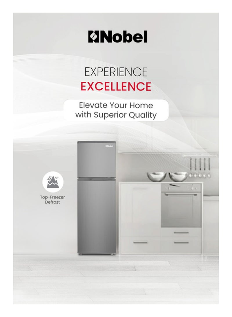 Nobel 185 L Gross / 132 L Net, Double Door Refrigerator, Defrost, R600a Refrigerant, Temperature Control, Inside Light, Inside Condenser, Vegetable Crisper, Bottle Racks, Removable Gasket, Adjustable Foot 132 L NR185RSI Inox Colour - Image 5
