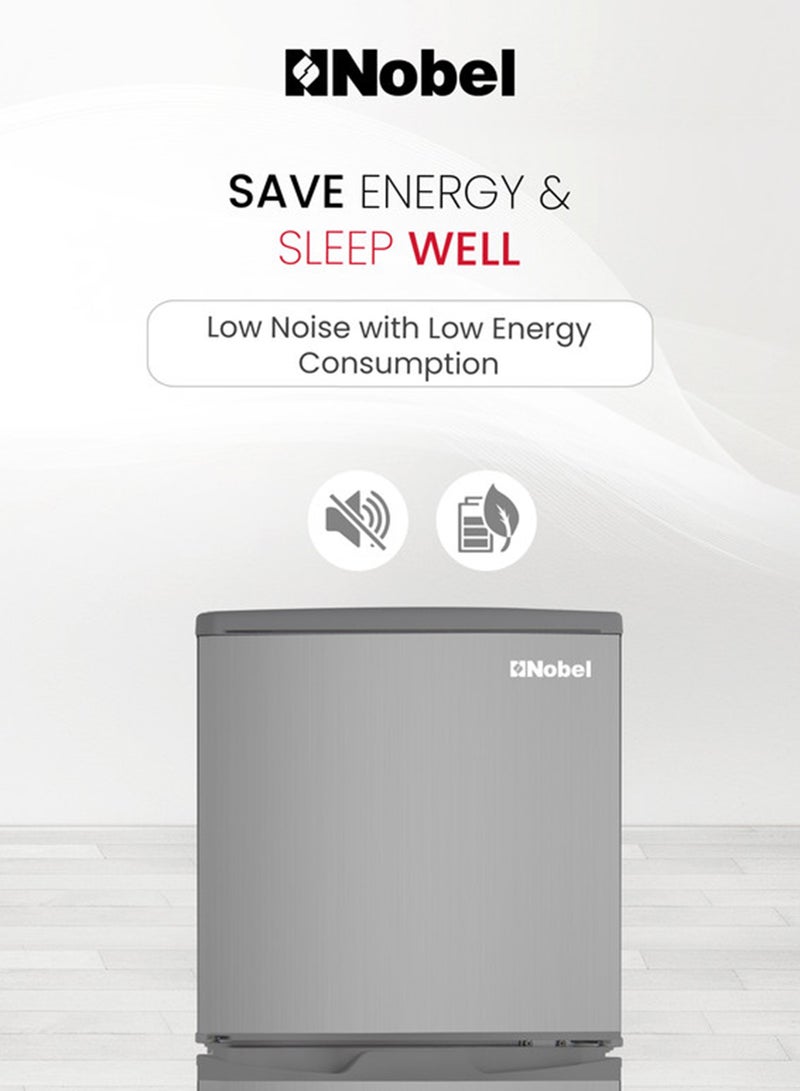 Nobel 185 L Gross / 132 L Net, Double Door Refrigerator, Defrost, R600a Refrigerant, Temperature Control, Inside Light, Inside Condenser, Vegetable Crisper, Bottle Racks, Removable Gasket, Adjustable Foot 132 L NR185RSI Inox Colour - Image 3