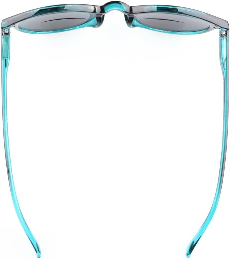 Eyekepper Key Hole Style Spring-Hinged Round Bifocal Sunglasses Sunshine Readers Black-Green +1.5 - Image 5