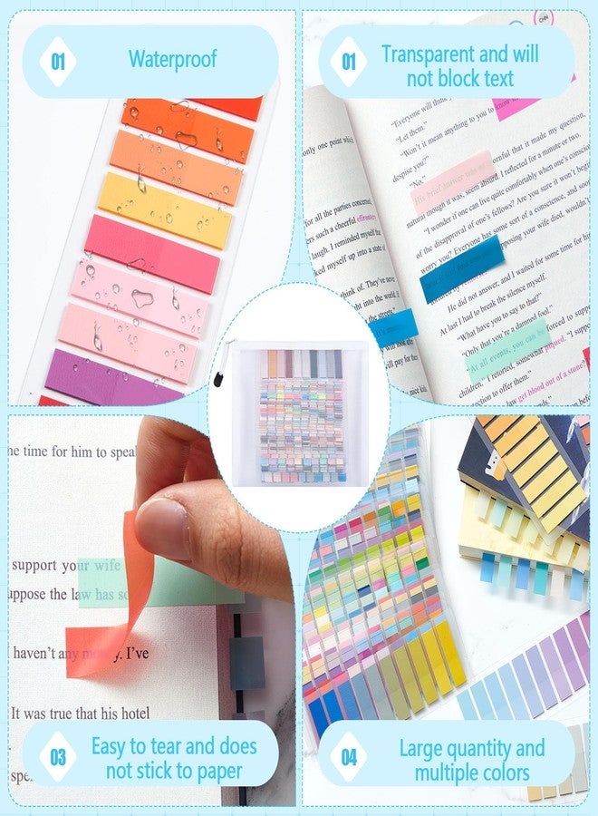 ReliThick 12000 Pcs Sticky Tabs for Books Transparent Sticky Notes with Storage Bag Multicolored Annotation Tabs Writable Page Markers Book Flags Strip for Annotating Reading Supplies Bookish Gift - Image 4