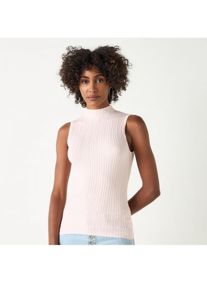 2Xtremz 2Xtremz Ribbed Sleeveless Sweater with High Neck - Image 3