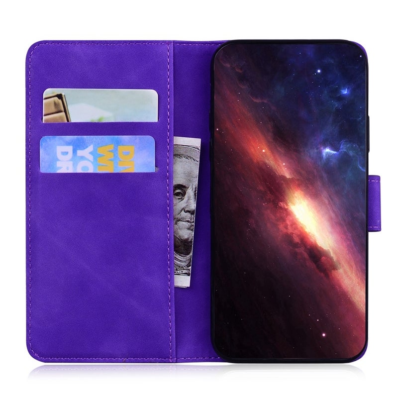 HuHa Protective Cover For Motorola Edge 50 Neo 5G Global Tiger Embossing Pattern Flip Leather Phone Case(Purple) - Image 5
