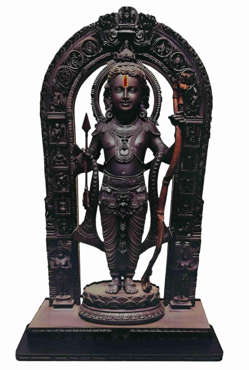 SAF paintings Ram Lalla MDF Cutout of Ram Lalla Statue in Ayodhya Mandir (2D), Idol Home Decor, Divine Gifts, Big Size Ram Lalla Statue 8 inch x 5 inch - Image 1