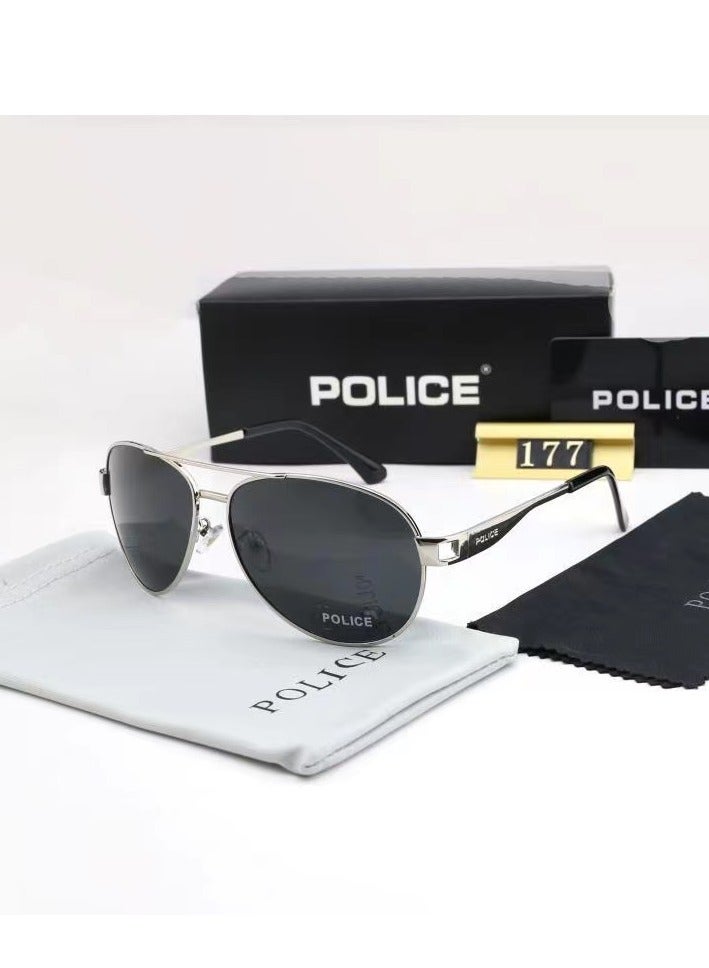 بوليس نظارات شمسية رياضية مستقطبة للرجال للرجال القيادة صيد الأسماك الجري مع حماية من الأشعة فوق البنفسجية 400 نظارات شمسية مع إطار Gunmetal مع عدسات رمادية - Image 1