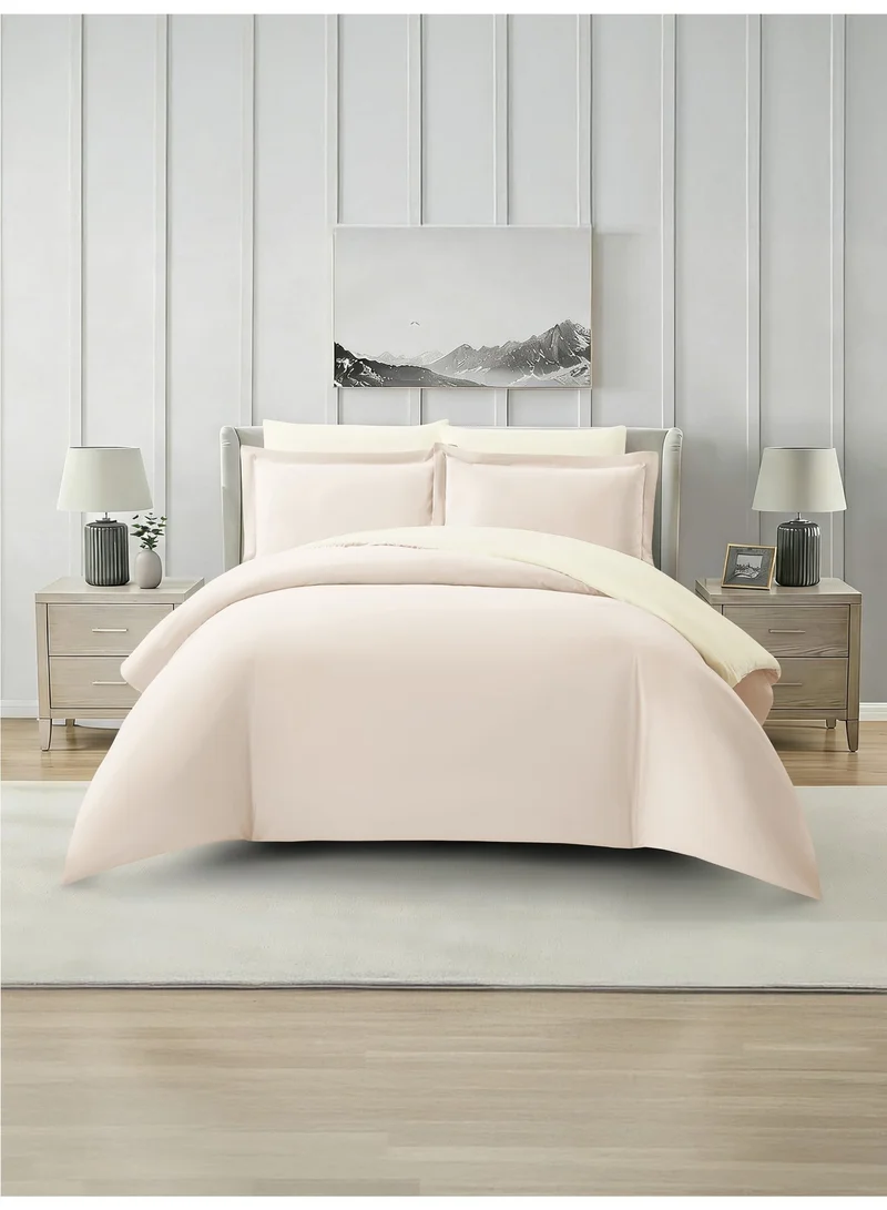 Solid Duvet Cover Set, Fits 200 × 200 cm Bed, King Size 6-Piece Set, Brushed Microfiber Without Filler