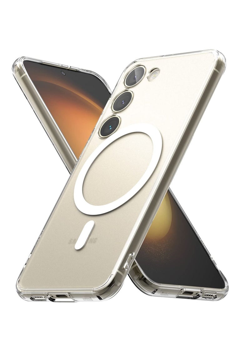 BORTONY Samsung S23 Plus Magnetic Case Clear, Compatible with Magsafe Charging, Slim Fit Protective Phone Case, Anti Yellowing Anti Scratch Hard Back Crystal Clear - Image 1