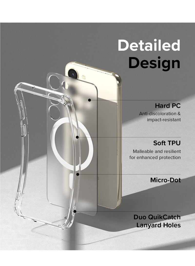 BORTONY Samsung S23 Plus Magnetic Case Clear, Compatible with Magsafe Charging, Slim Fit Protective Phone Case, Anti Yellowing Anti Scratch Hard Back Crystal Clear - Image 3