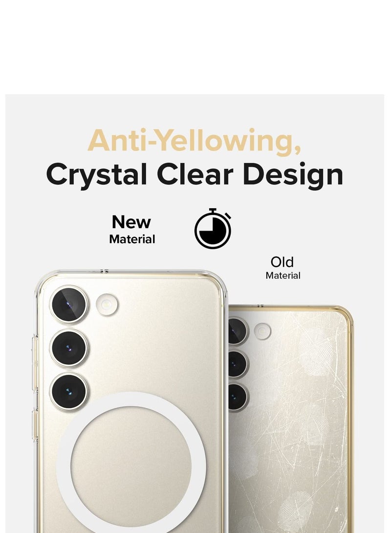 BORTONY Samsung S23 Plus Magnetic Case Clear, Compatible with Magsafe Charging, Slim Fit Protective Phone Case, Anti Yellowing Anti Scratch Hard Back Crystal Clear - Image 2