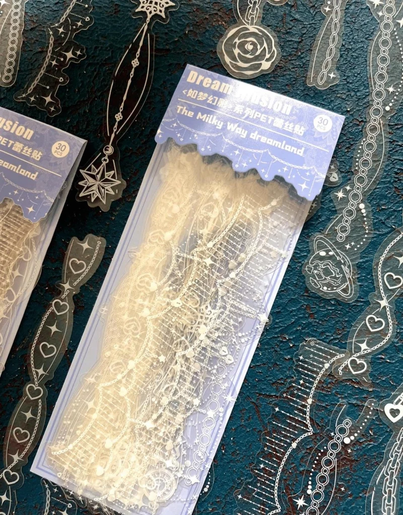 Kağıt Gemi Dükkan Paper Ship Shop Dream Illusion Series The Milky Way Dreamland 30 Pieces Transparent Pet Sticker / Waterproof