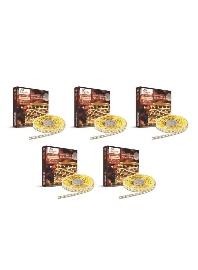 Murphy 25W LED Strip 2835 Cove Light 5 Metre (Warm White) with Driver, Pack of 5 - Image 1