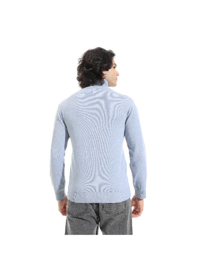 Andora Long Sleeves High Collar Pullover_Light Grey - Image 3