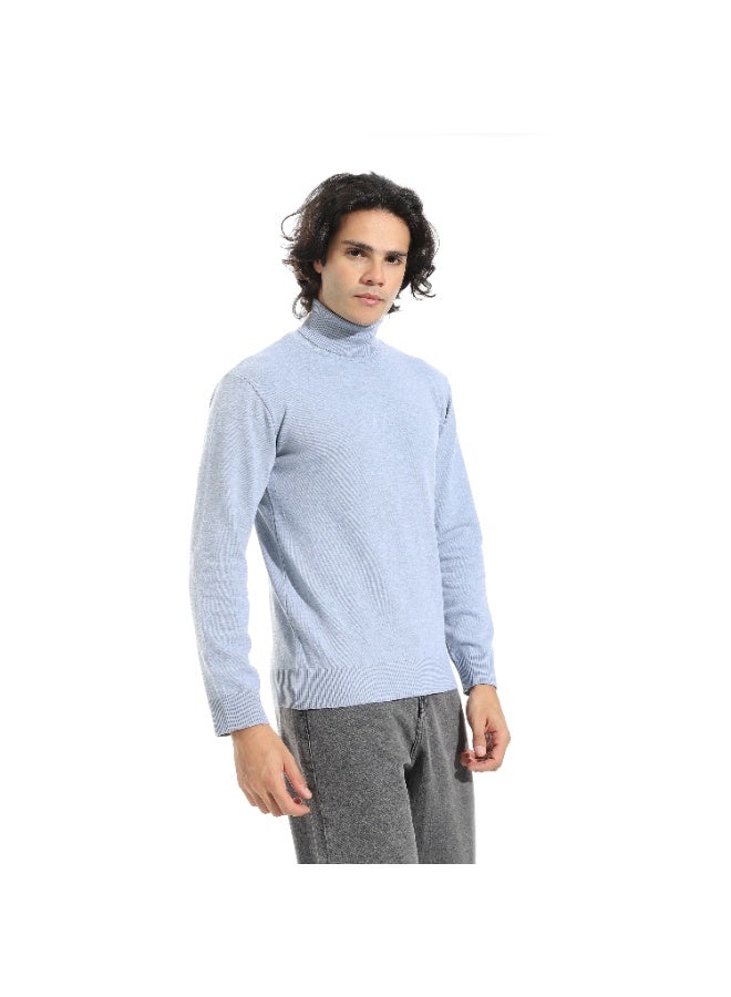Andora Long Sleeves High Collar Pullover_Light Grey - Image 4
