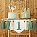 HODIHIWI Wild One High Chair Banner For 1st Birthday Party Decorations With Green Wood Bead Tassel Garland Crown Hat Wooden Cake Topper - Image 3