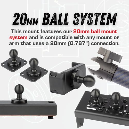 Bulletpoint قاعدة تثبيت معدنية 4 ثقوب AMPS مع كرة تثبيت 20 مم (0.787 بوصة) (عبوة 2) - Image 5