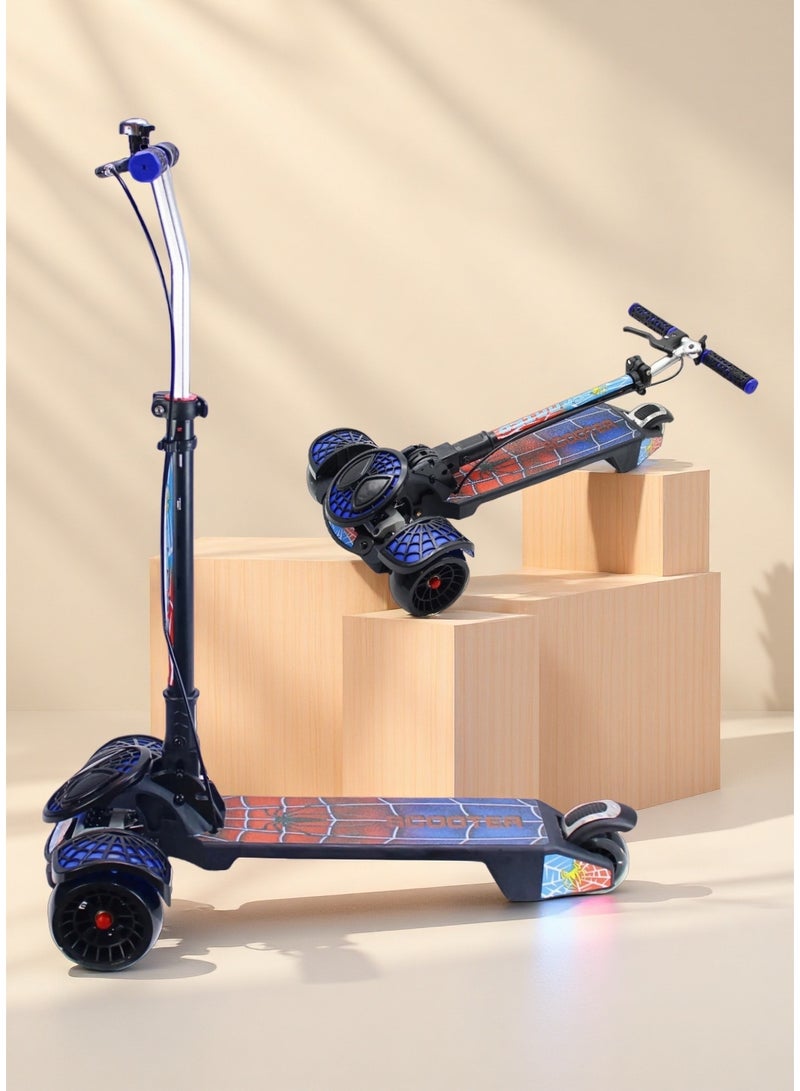 إيزي فيتشور سكوتر إيزي فيوتشر للأطفال من عمر 3 إلى 8 سنوات بإطار قابل للطي، ومقود قابل للتعديل، وعجلات بولي يوريثان LED، وفرامل خلفية، وفرامل مقبض، وموسيقى مدمجة - Image 1