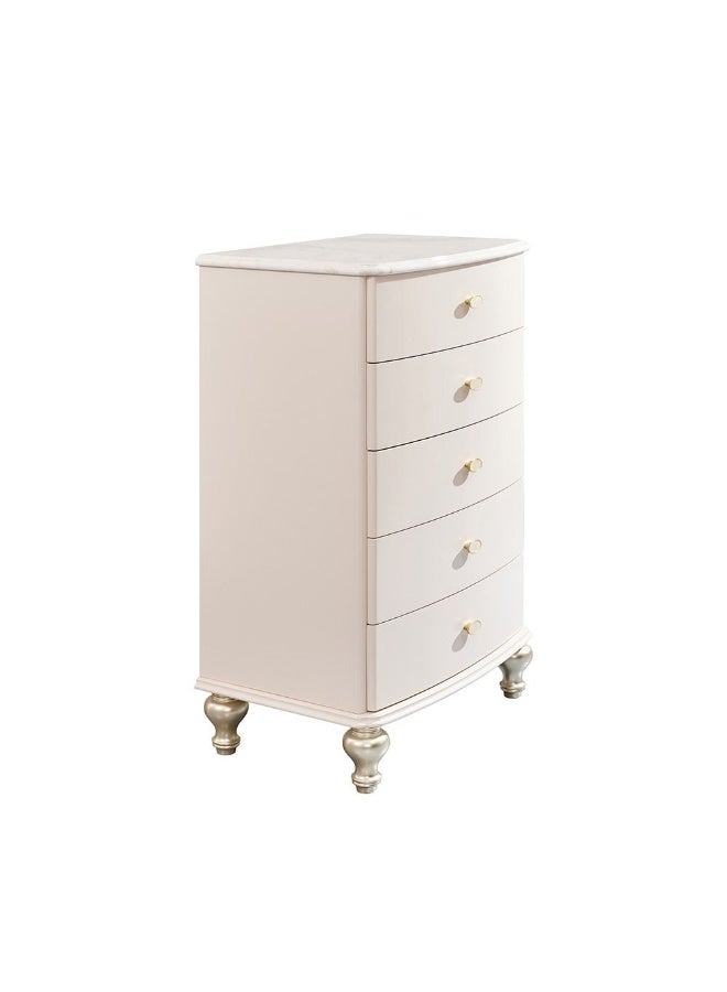 DANUBE HOME Jasmine 5-Drawer Chest Cabinet Stylish And Spacious Storage For Bedroom Durable Wooden Dresser With 5 Drawers Elegant Home DÃ©cor And Organization Solution - Light Beige - Image 2