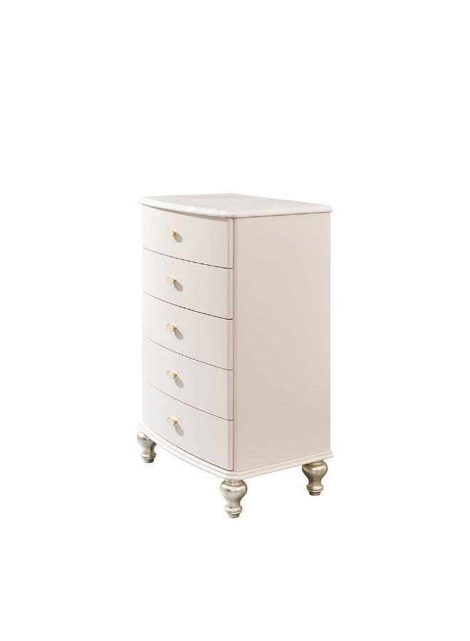 DANUBE HOME Jasmine 5-Drawer Chest Cabinet Stylish And Spacious Storage For Bedroom Durable Wooden Dresser With 5 Drawers Elegant Home DÃ©cor And Organization Solution - Light Beige - Image 4