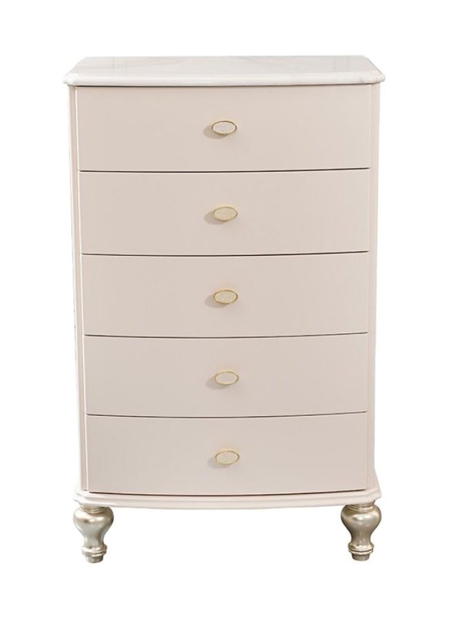 DANUBE HOME Jasmine 5-Drawer Chest Cabinet Stylish And Spacious Storage For Bedroom Durable Wooden Dresser With 5 Drawers Elegant Home DÃ©cor And Organization Solution - Light Beige  - Image 3