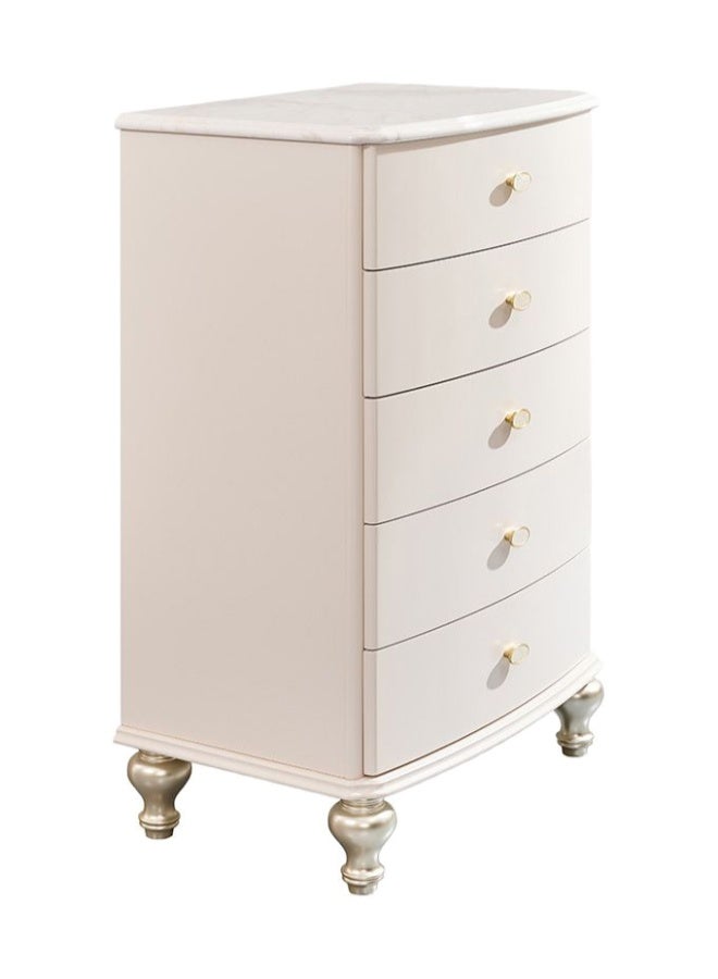 DANUBE HOME Jasmine 5-Drawer Chest Cabinet Stylish And Spacious Storage For Bedroom Durable Wooden Dresser With 5 Drawers Elegant Home DÃ©cor And Organization Solution - Light Beige  - Image 2