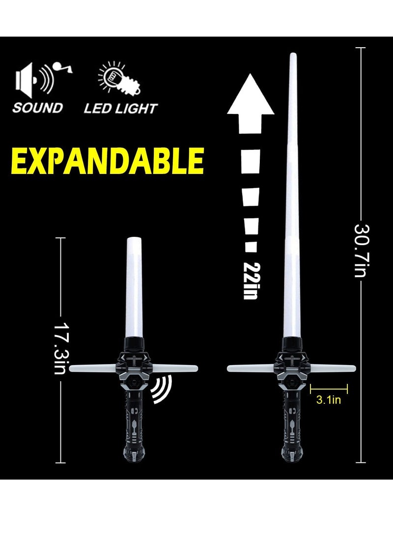 Zikra 2PCS Light Up Saber for Kid, 2-in-1 Dual Light Up Sabers with FX Sound, Expandable Light Swords Set for Galaxy War Fighter Warriors, Dress Up Party Birthday Present - Image 5
