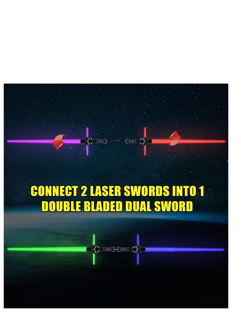 Zikra 2PCS Light Up Saber for Kid, 2-in-1 Dual Light Up Sabers with FX Sound, Expandable Light Swords Set for Galaxy War Fighter Warriors, Dress Up Party Birthday Present - Image 4