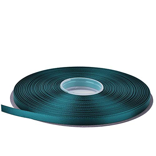 Ribest 1/4 inch 50 Yards Solid Double Face Satin Ribbon Per Roll for DIY Hair Accessories Scrapbooking Gift Packaging Party Decoration Wedding Flowers Teal - Image 4