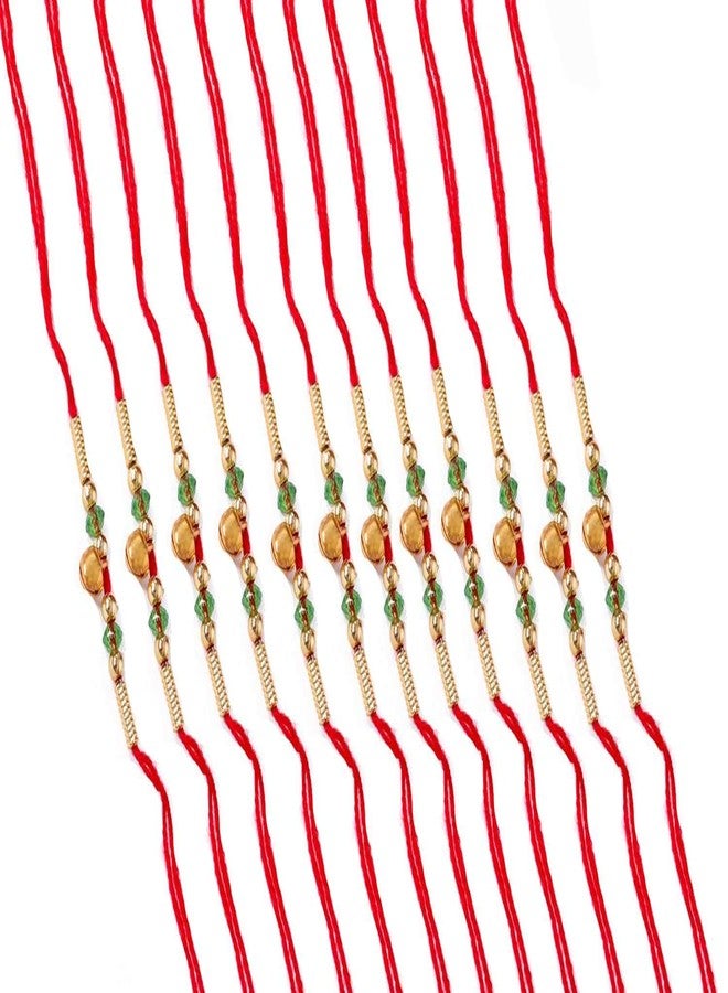 Suninow ghungroo thread rakhi combo for brother | rakhi for brother and bhabhi | rakhi set of 12 | rakhi (Pack of 12)