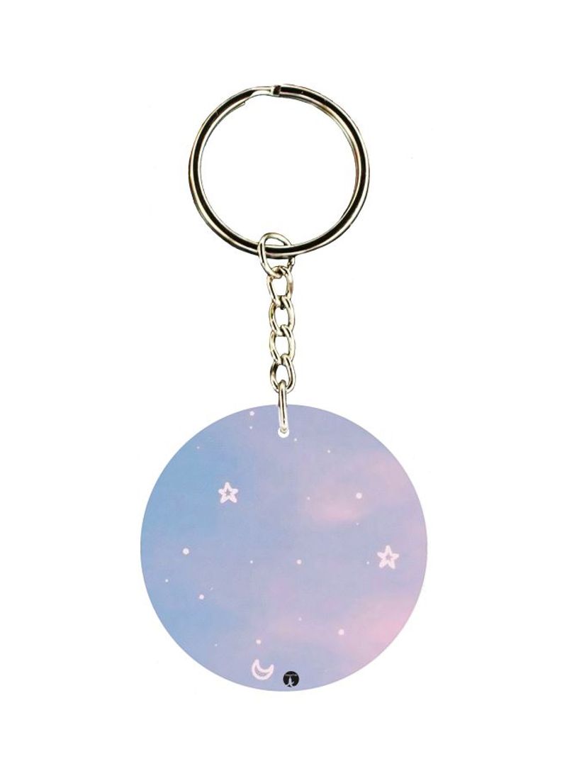 Sky Printed Double Sided Keychain