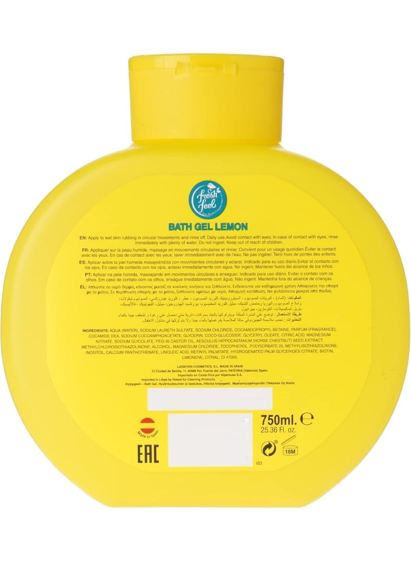 FRESH FEEL Lemon Shower Gel Yellow 750 ML - Image 2