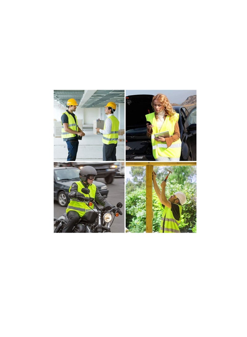 High Visibility Reflective Safety Vest Waist Coat Jacket Workwear Executive Zip 2 Band Security Mobile Phone Pocket ID Holder (Medium)  - Image 3