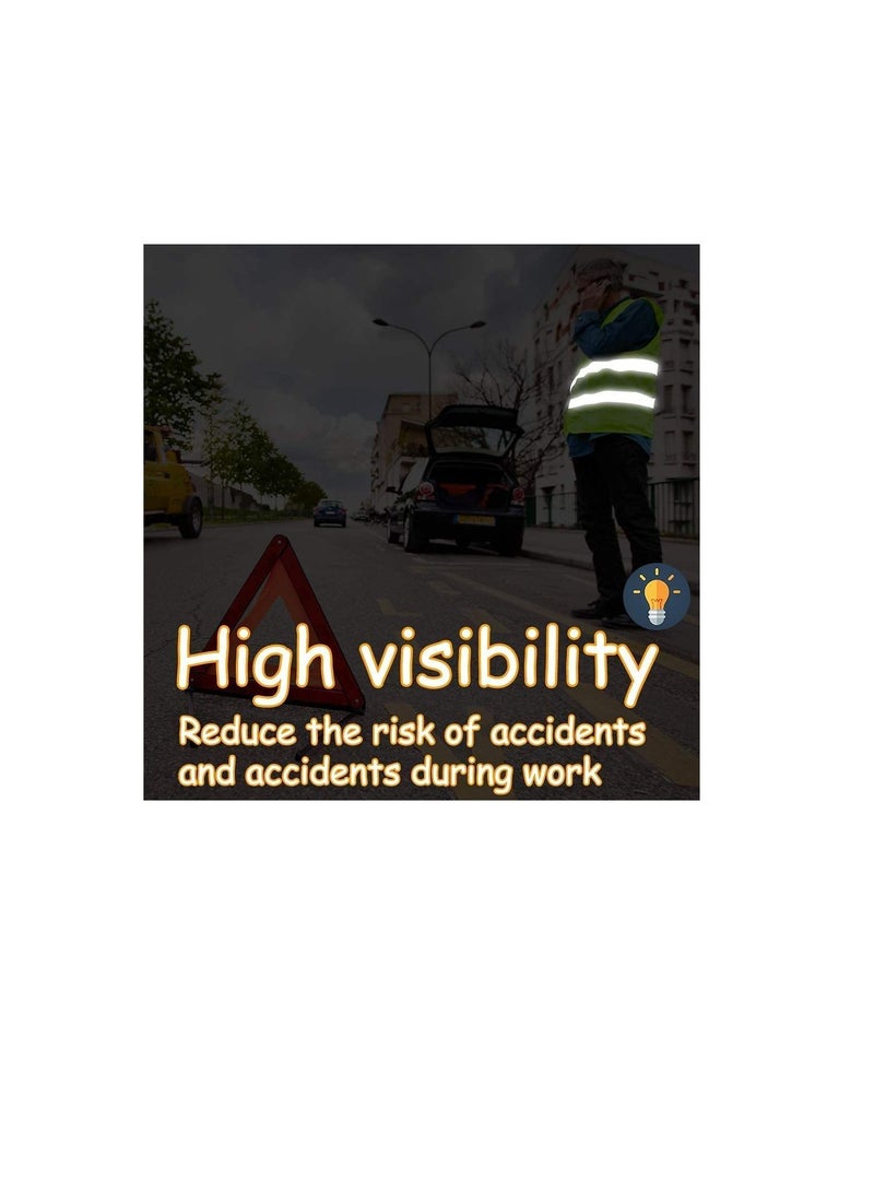 High Visibility Reflective Safety Vest Waist Coat Jacket Workwear Executive Zip 2 Band Security Mobile Phone Pocket ID Holder (Medium)  - Image 2