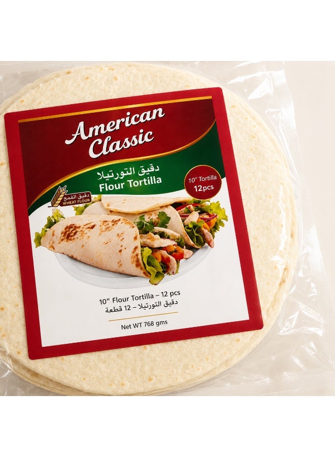 American Classic Flour Tortillas 10 Inch, 12 Pieces, 768g – Soft Wheat Wraps for Burritos, Tacos, Quesadillas & Sandwiches - Image 4